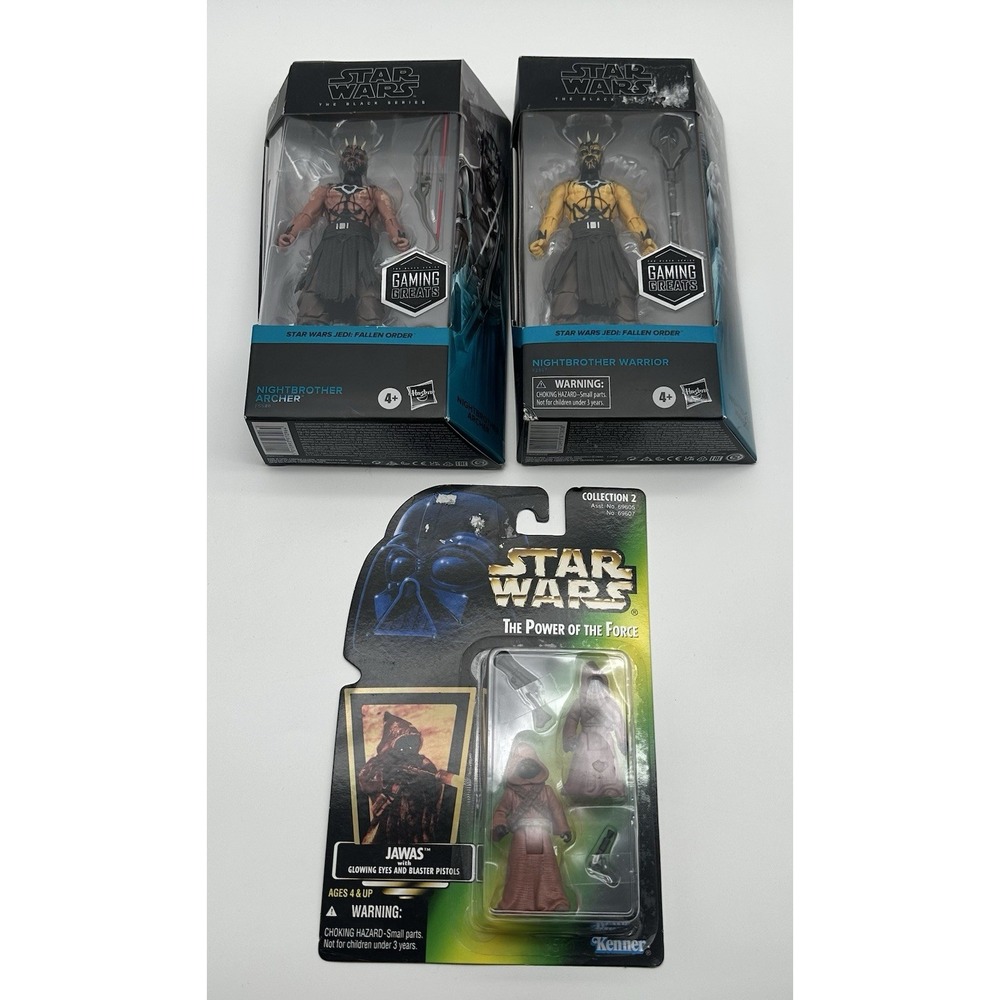 STAR WARS BLACK SERIES GAMING GREATS NIGHTBROTHER ARCHER WARRIOR JAWAS POTF LOT